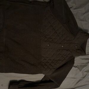 Black Quilted Button-Up Jacket